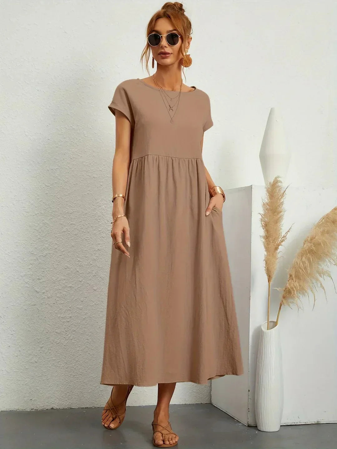Gabrielle™ | Robe Midi Fluide à l’Élégance Intemporelle