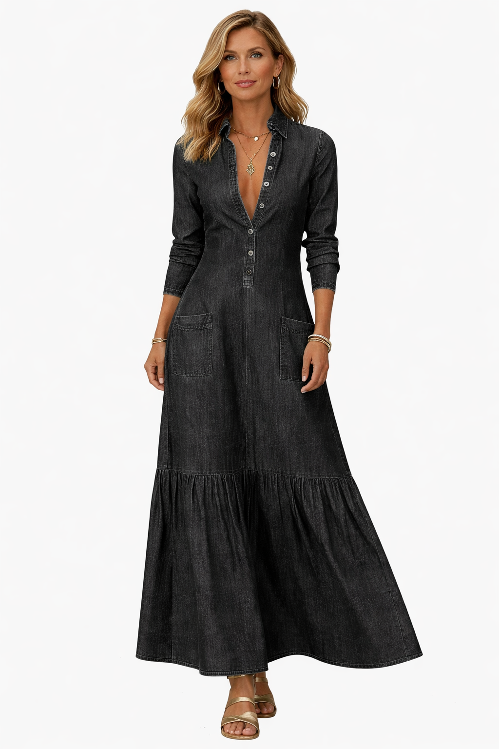 Robe Denim Noir Parisienne