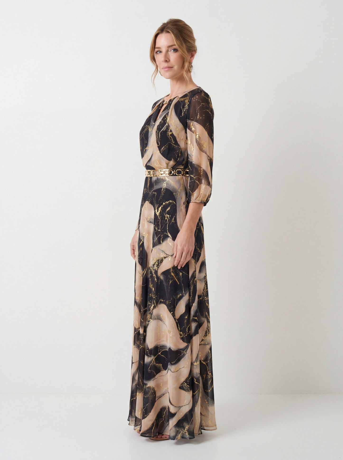 Robe en Chiffon Imprimé