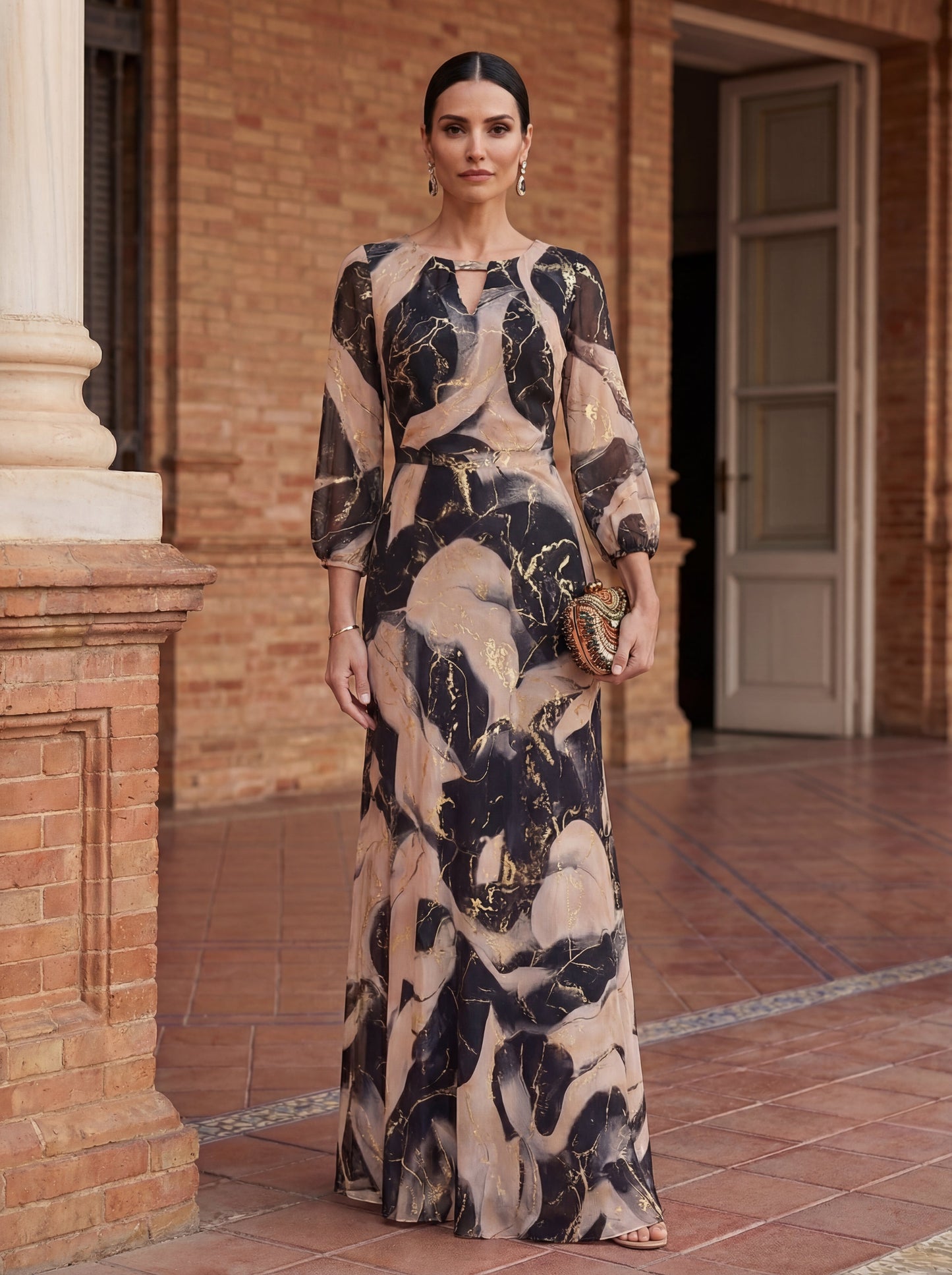 Robe en Chiffon Imprimé