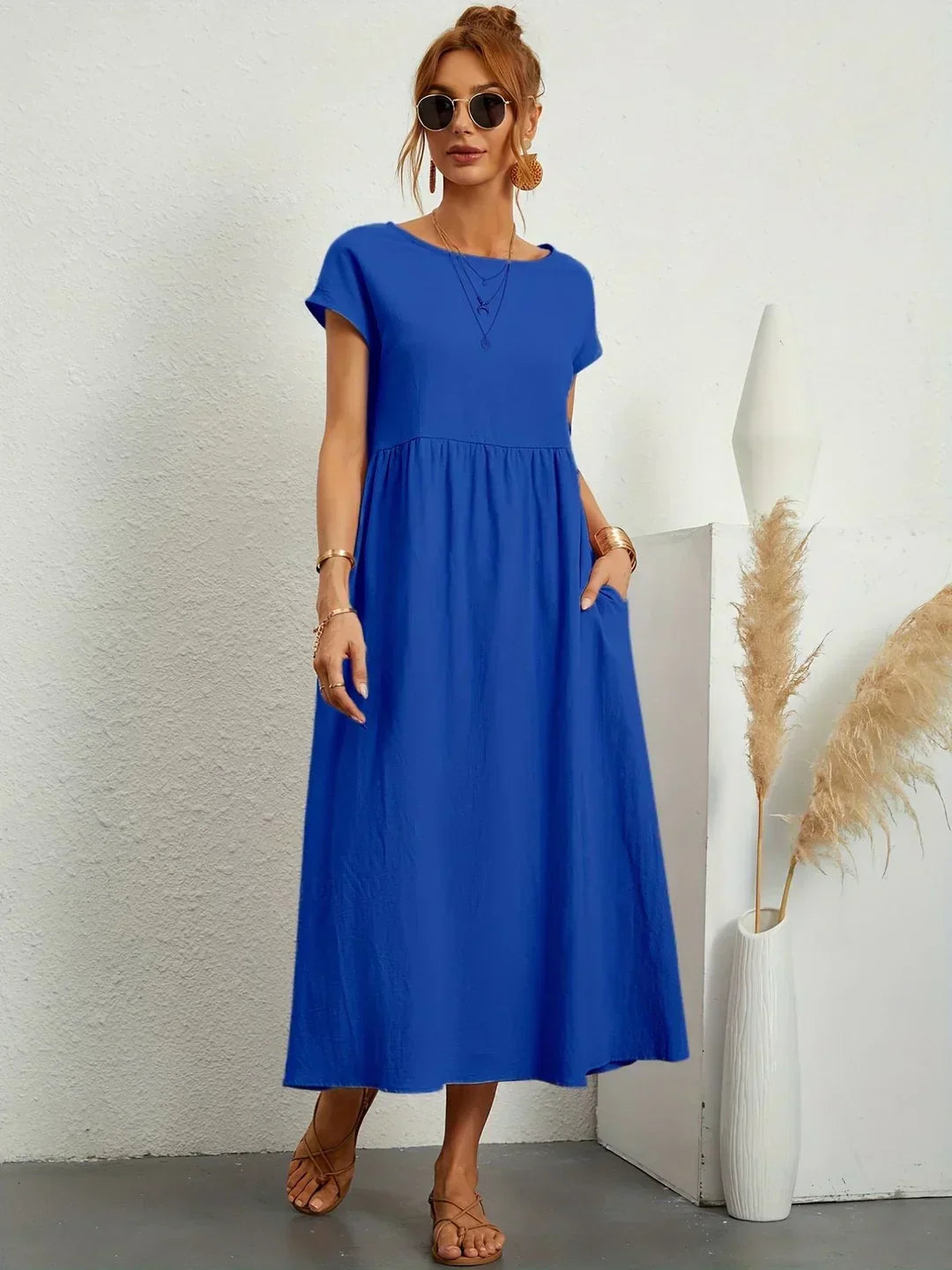 Gabrielle™ | Robe Midi Fluide à l’Élégance Intemporelle