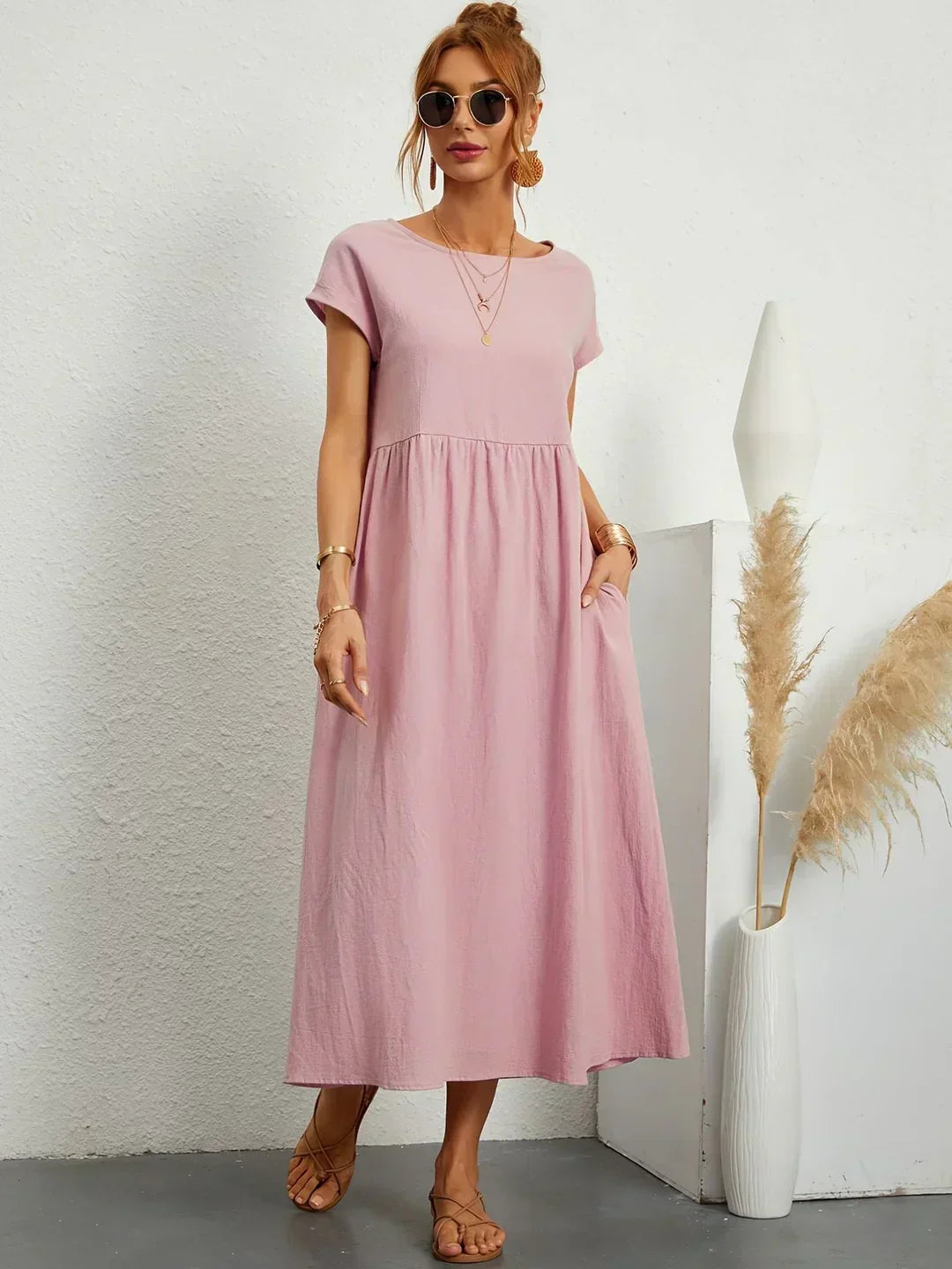 Gabrielle™ | Robe Midi Fluide à l’Élégance Intemporelle