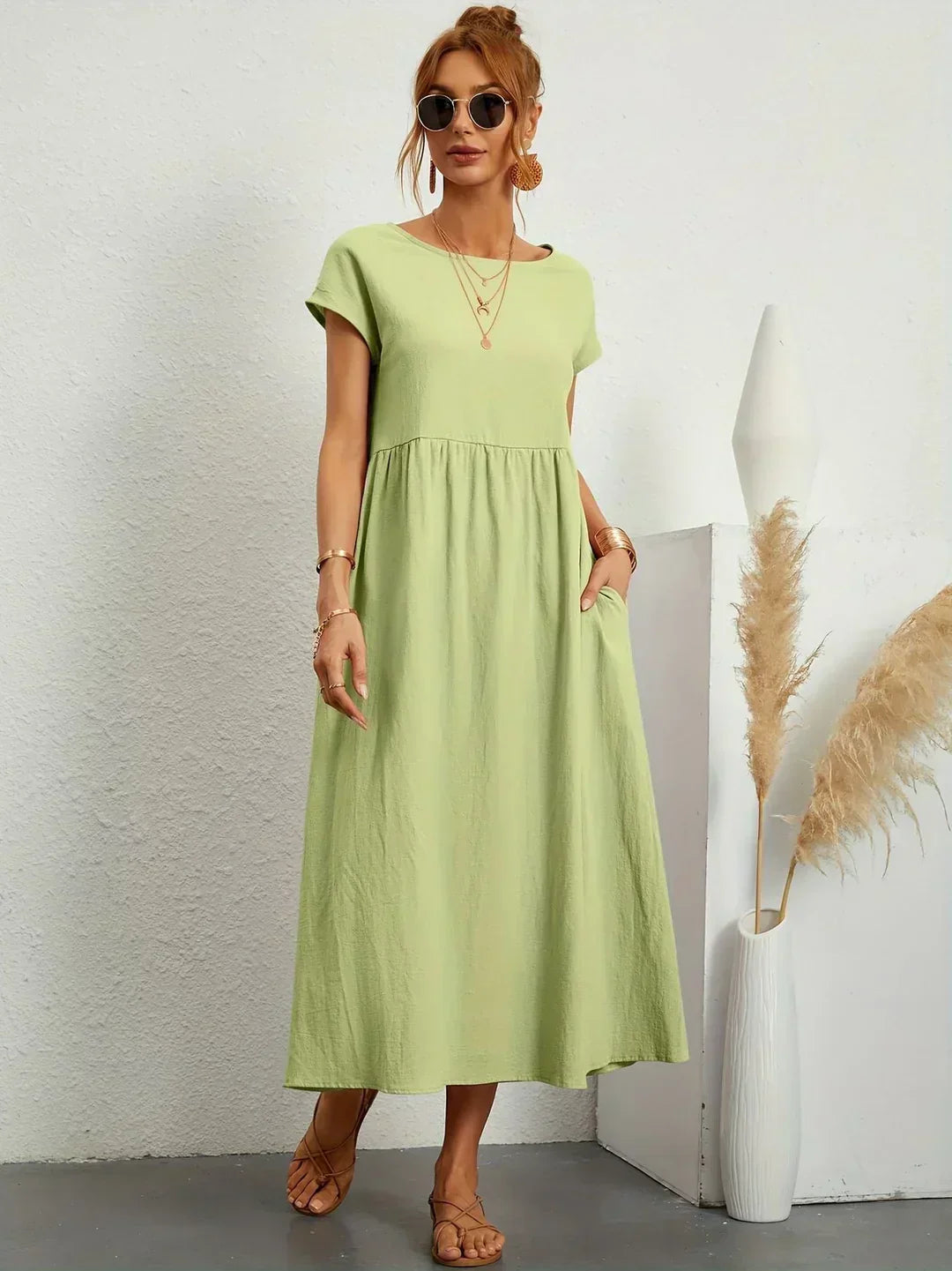 Gabrielle™ | Robe Midi Fluide à l’Élégance Intemporelle