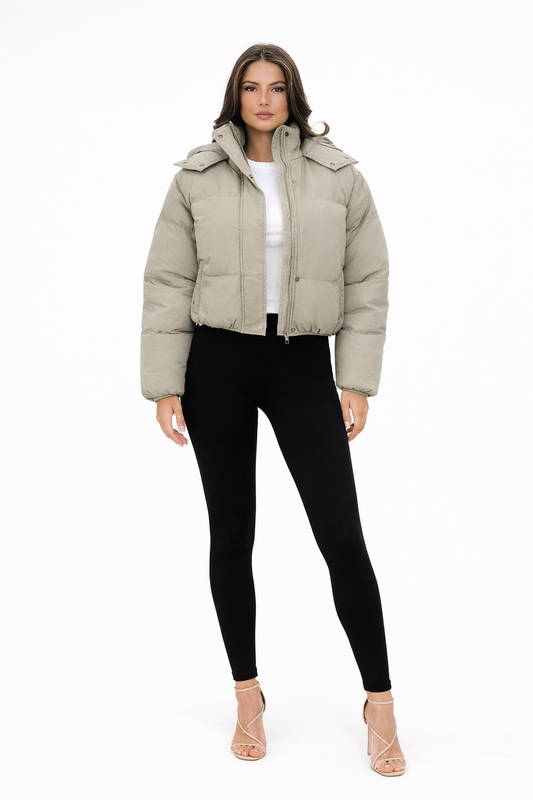 Sage | Chaqueta Puffer Corta con Capucha