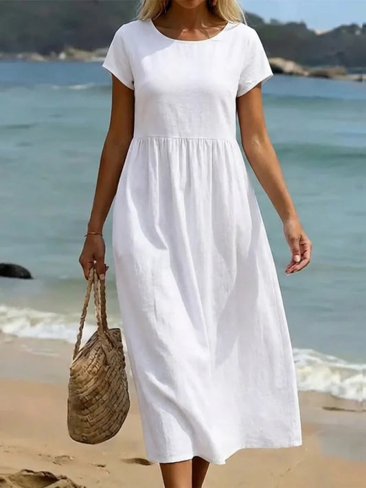 Gabrielle™ | Robe Midi Fluide à l’Élégance Intemporelle